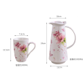 Haonai ceramic jug set(1pcs jug+6pcs mug),ceramic teapot set,ceramic pitcher and mug with full around printing.